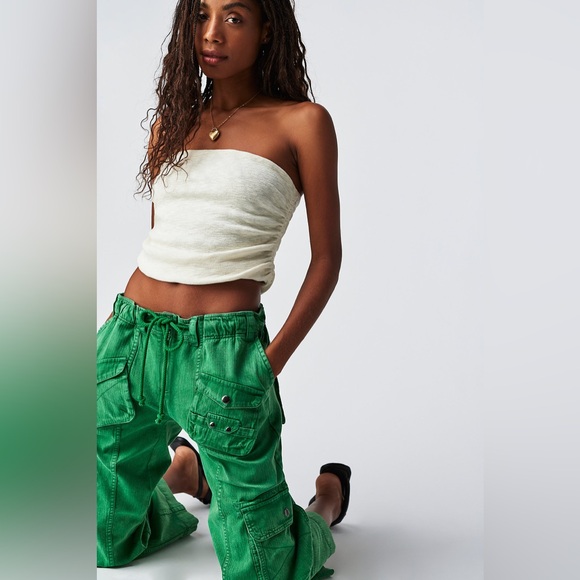 FREE PEOPLE WE THE FREE TAHITI CARGO PANTS 💚size S pristine condition - Picture 4 of 9